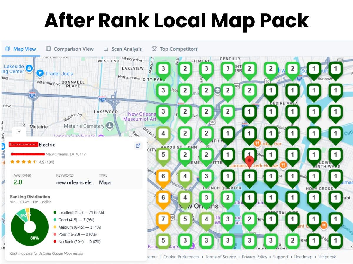 After local map-pack report